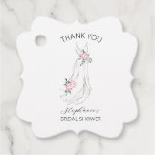 Waterverf Eucalyptus Floral Jurk Vrijgezellenfeest Bedankjes Labels (Voorkant)