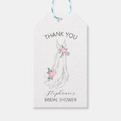 Waterverf Eucalyptus Floral Jurk Vrijgezellenfeest Cadeaulabel (Voorkant)