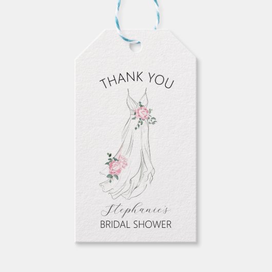 Waterverf Eucalyptus Floral Jurk Vrijgezellenfeest Cadeaulabel (Voorkant)