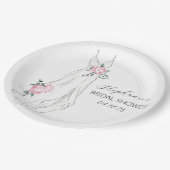 Waterverf Eucalyptus Floral Jurk Vrijgezellenfeest Papieren Bordje (Gekanteld)