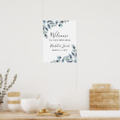 Waterverf Eucalyptus Floral Weddenschap Welkomstte Poster (Keuken)