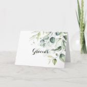 Waterverf Eucalyptus Folded Wedding Gracias Card Bedankkaart (Voorkant)