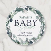 Waterverf Eucalyptus Foliage Baby shower Bedankjes Labels (Voorkant)