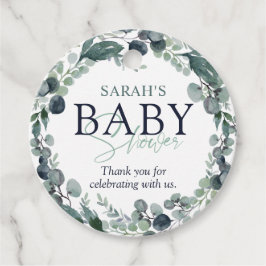 Waterverf Eucalyptus Foliage Baby shower Bedankjes Labels