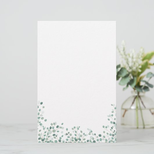 Waterverf Eucalyptus Foliage Briefpapier (Staand voorkant)