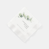 Waterverf Eucalyptus Foliage Bruiloft Douche Papie Servet (Hoek)