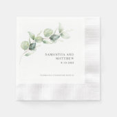 Waterverf Eucalyptus Foliage Bruiloft Douche Papie Servet (Voorkant)