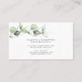 Waterverf Eucalyptus Foliage Elegant Script Visitekaartje (Achterkant)
