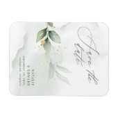 Waterverf eucalyptus foliage gold bruiloft magneet (Horizontaal)