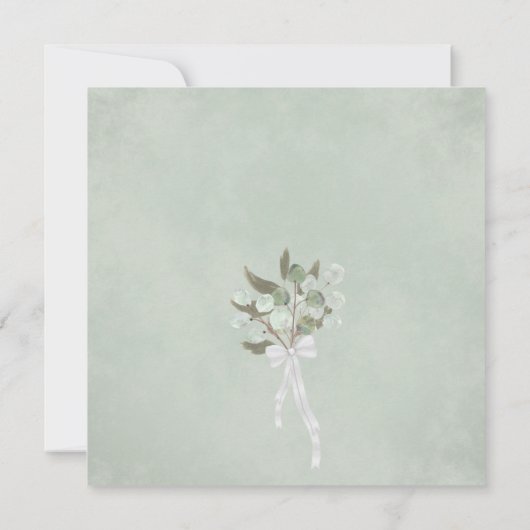 Waterverf Eucalyptus & Foliage krans bruiloft Kaart (Achterkant)