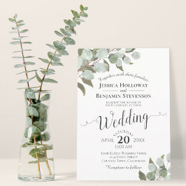 Waterverf Eucalyptus Foliage Rustic Boho Wedding Kaart