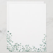 Waterverf Eucalyptus Foliage Stationery Briefhoofd (Voorkant / Achterkant)