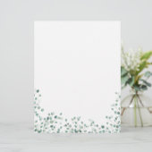 Waterverf Eucalyptus Foliage Stationery Briefhoofd (Staand voorkant)