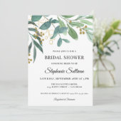 Waterverf Eucalyptus Foliage Vrijgezellenfeest Inv Kaart (Staand voorkant)