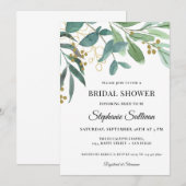 Waterverf Eucalyptus Foliage Vrijgezellenfeest Inv Kaart (Voorkant / Achterkant)