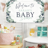 Waterverf Eucalyptus Foliage WelkomstBaby shower Spandoek