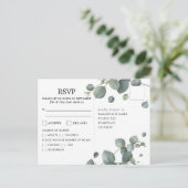 Waterverf Eucalyptus Foto Bruiloft RSVP Briefkaart (Staand voorkant)