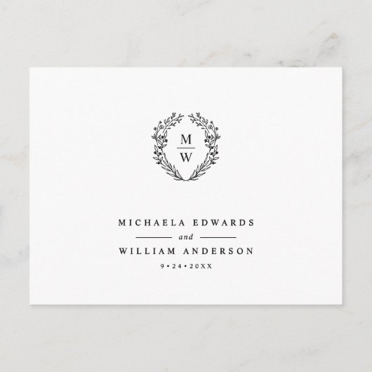 Waterverf Eucalyptus Foto Bruiloft RSVP Briefkaart (Achterkant)