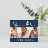 Waterverf Eucalyptus FOTO Bruiloft Save the Date Aankondigingskaart (Staand voorkant)