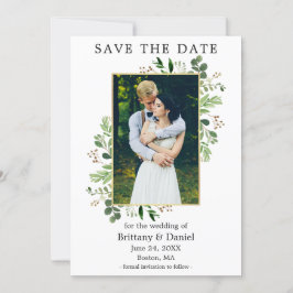 Waterverf Eucalyptus Foto Goud Lijst Save The Date