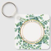 Waterverf Eucalyptus Foto Greenery Wedding Sleutelhanger (Voorkant)