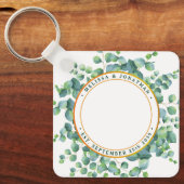 Waterverf Eucalyptus Foto Greenery Wedding Sleutelhanger (Voorkant)