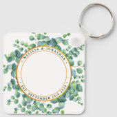 Waterverf Eucalyptus Foto Greenery Wedding Sleutelhanger (Achterkant)