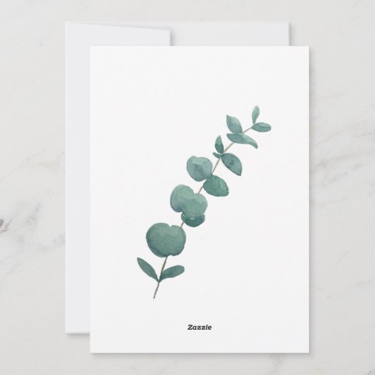 Waterverf Eucalyptus Foto Kerstkaart (Achterkant)