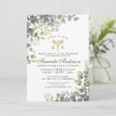 Waterverf Eucalyptus FOTO Zenuwend Afstuderen Kaart (Staand voorkant)