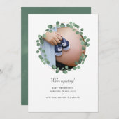 Waterverf Eucalyptus Fotozwangerschap Aankondiging (Voorkant / Achterkant)