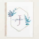 Waterverf Eucalyptus Frame Monogram met Lila Tint Planner<br><div class="desc">Waterverf Eucalyptus Frame Monogram ontwerp is perfect voor babyfeestjes,  bruidsfeesten,  trouwpartijen,  diploma-uitreikingen,  verjaardagsfeesten,  quinceanera-feesten,  sweet sixteen-feesten en meer!</div>