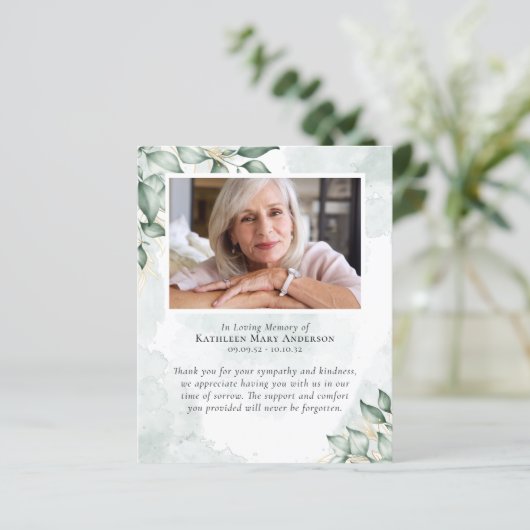 Waterverf Eucalyptus Funeral Hartelijk dank voor u (Staand voorkant)