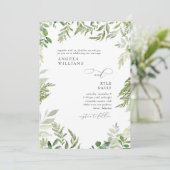 Waterverf eucalyptus geen ouders bruiloft kaart (Staand voorkant)