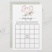 Waterverf Eucalyptus Geometric Baby shower Bingo (Voorkant / Achterkant)