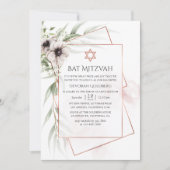 Waterverf Eucalyptus Geometric Bat Mitzvah Kaart (Voorkant)