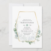 Waterverf Eucalyptus Geometric Engagement Party Kaart (Voorkant)