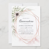 Waterverf Eucalyptus Geometric Quinceañera Kaart (Voorkant)