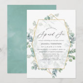 Waterverf Eucalyptus Geometric Sip en Zie Kaart (Voorkant / Achterkant)