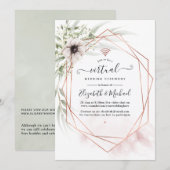 Waterverf Eucalyptus Geometric Virtual Wedding Kaart (Voorkant / Achterkant)