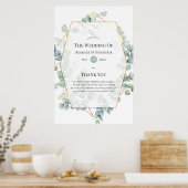 Waterverf Eucalyptus Geometric Weddenschap Welkom Poster (Keuken)