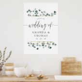 Waterverf Eucalyptus Geometric Weddenschap Welkom Poster (Keuken)