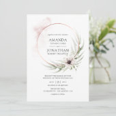 Waterverf Eucalyptus Geometric Wedding Kaart (Staand voorkant)