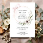 Waterverf Eucalyptus Geometric Wedding Kaart