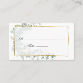 Waterverf Eucalyptus Geometric Wedding Plaatskaartje
