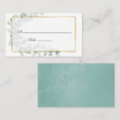 Waterverf Eucalyptus Geometric Wedding Plaatskaartje (Voorkant / Achterkant)