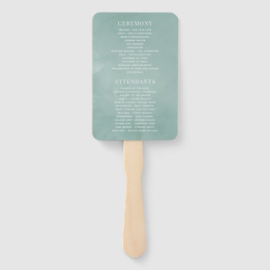 Waterverf Eucalyptus Geometric Wedding Program Handwaaier (Achterkant)