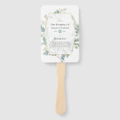 Waterverf Eucalyptus Geometric Wedding Program Handwaaier (Voorkant)