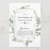 Waterverf Eucalyptus Geometric Wedding Programmakaart (Voorkant)