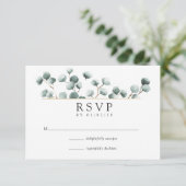 Waterverf Eucalyptus Geometric Wedding RSVP (Staand voorkant)