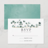 Waterverf Eucalyptus Geometric Wedding RSVP (Voorkant / Achterkant)